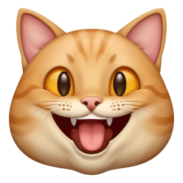 Combine Cat laughing emoji and 😁 this emoji sticker
