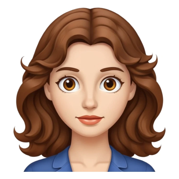 woman with wavy brow and long hair sticker