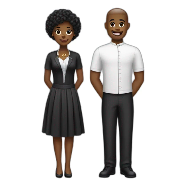 black lady with waiter dress sticker