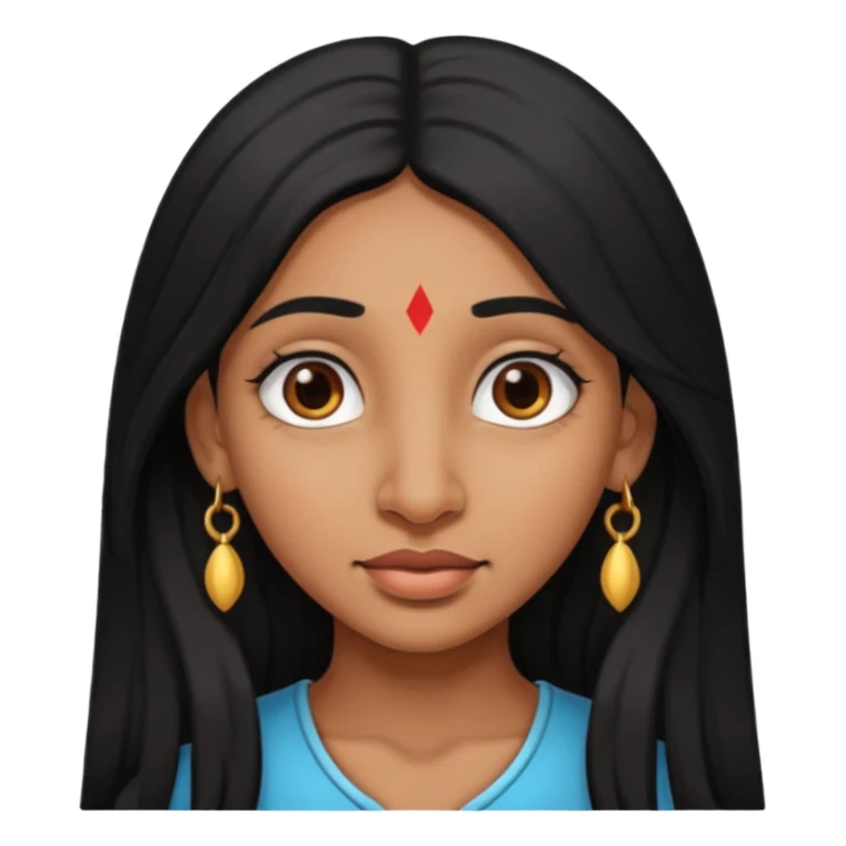 a indian girl with a big nose sticker