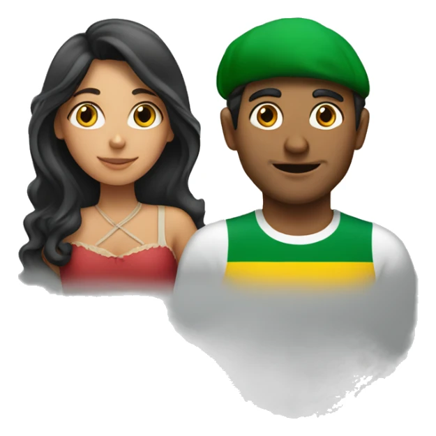 Brazilian girl and italian man abracing sticker