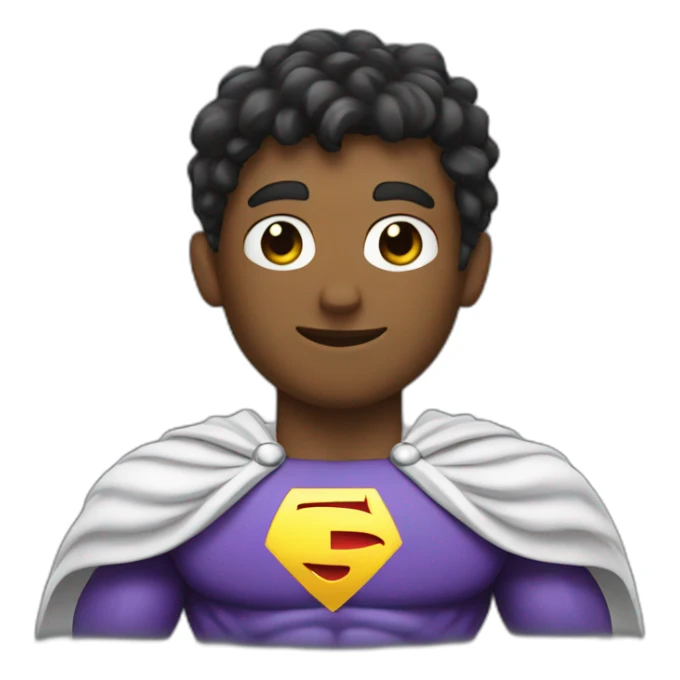 Superhero upper body with a big F in the chest sticker