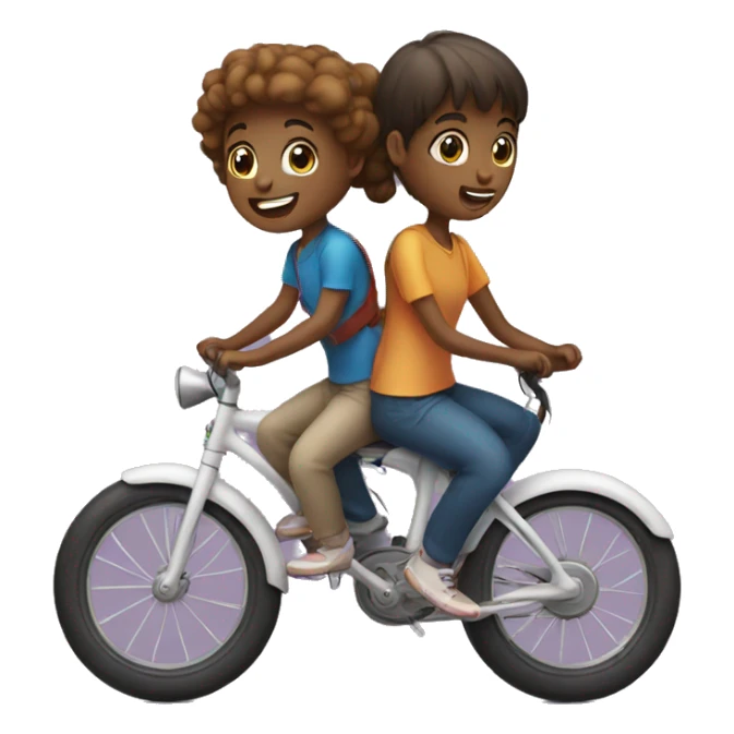 Girl and boy on bike sticker
