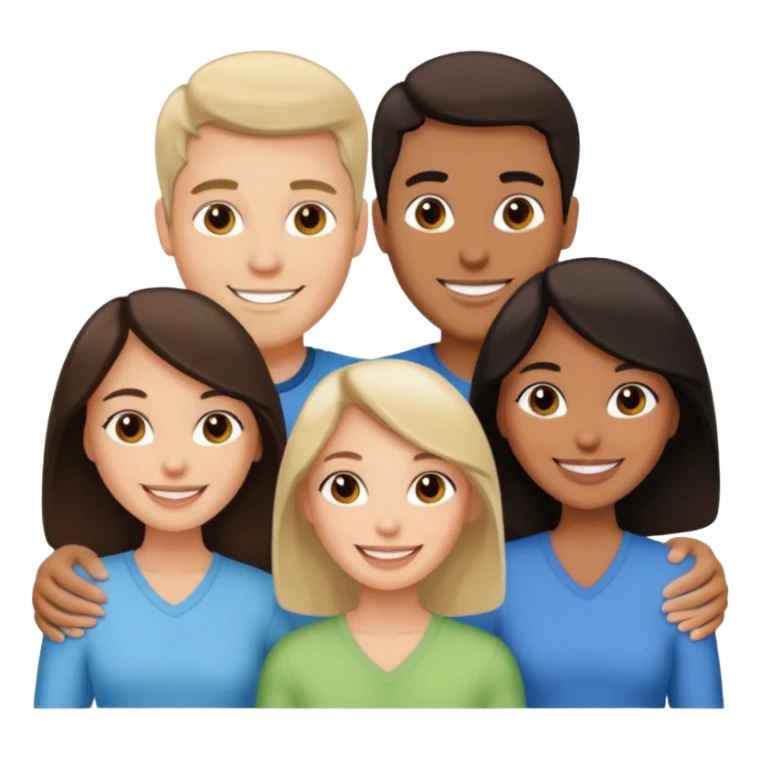 White brunette, American man with two women both are African one is light skin black and one is medium tone black sticker