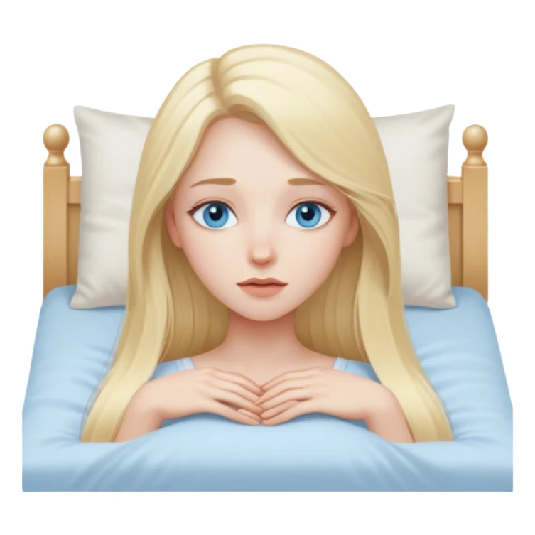 busty pawg long blonde hair pale blue eyes intimate bed pose sfw sticker