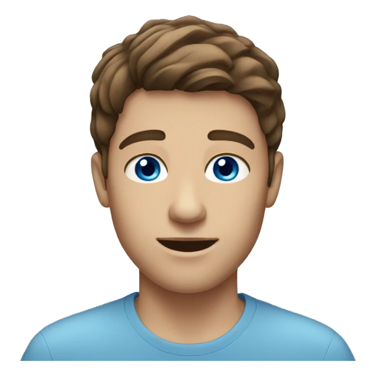 brown hair male with blue eyes sticker