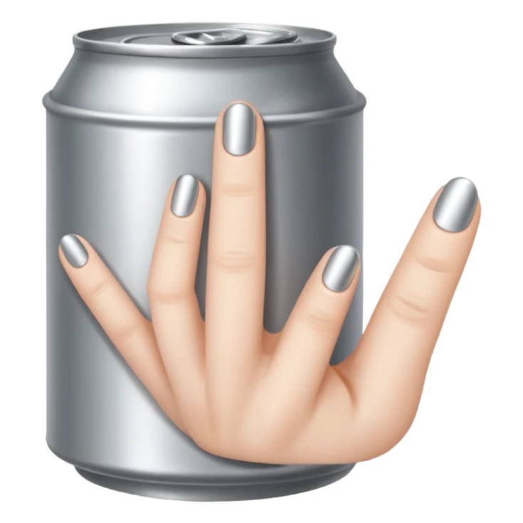 Two fingers inside of a can sticker