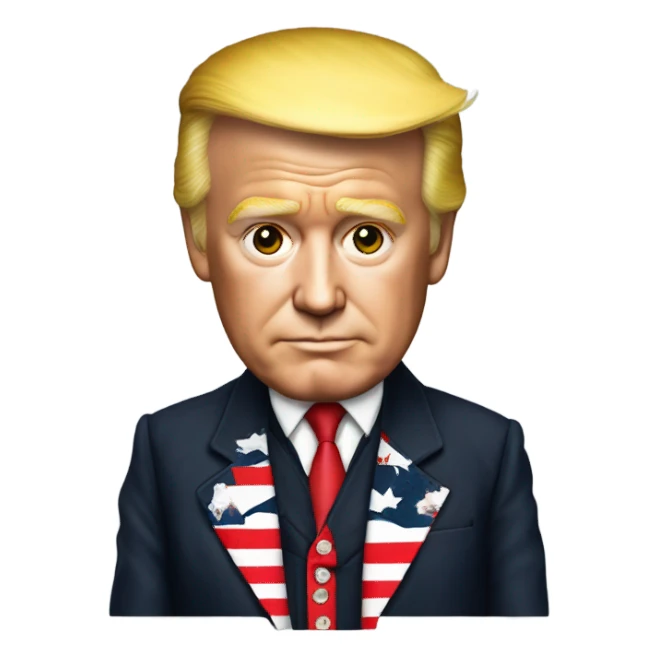 Trump in a don cherry style Canadian flag jacket sticker
