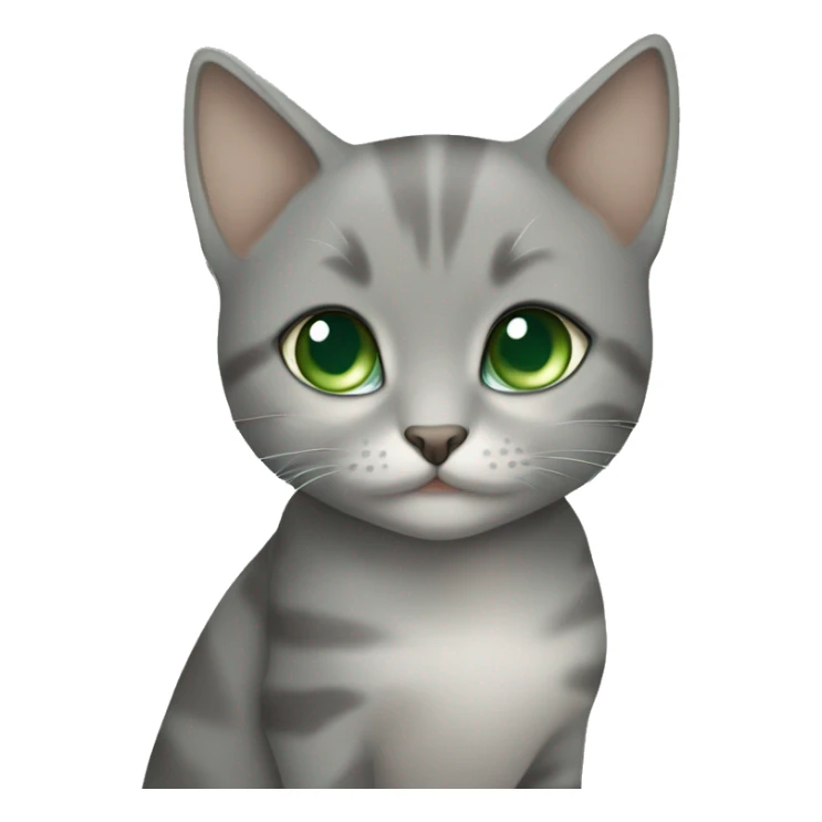 blue eyes grey kitten hugging brown short hair green eyes woman sticker
