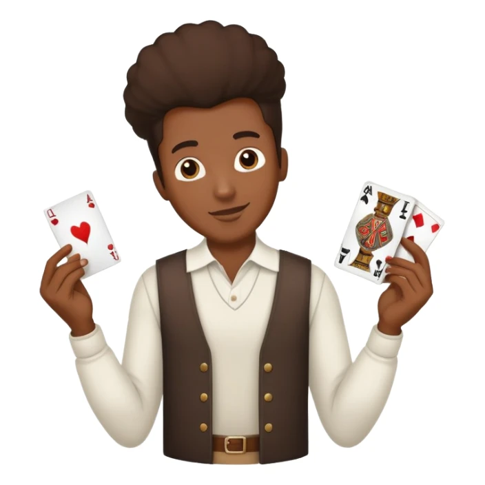 black man holding a card up in one hand sticker