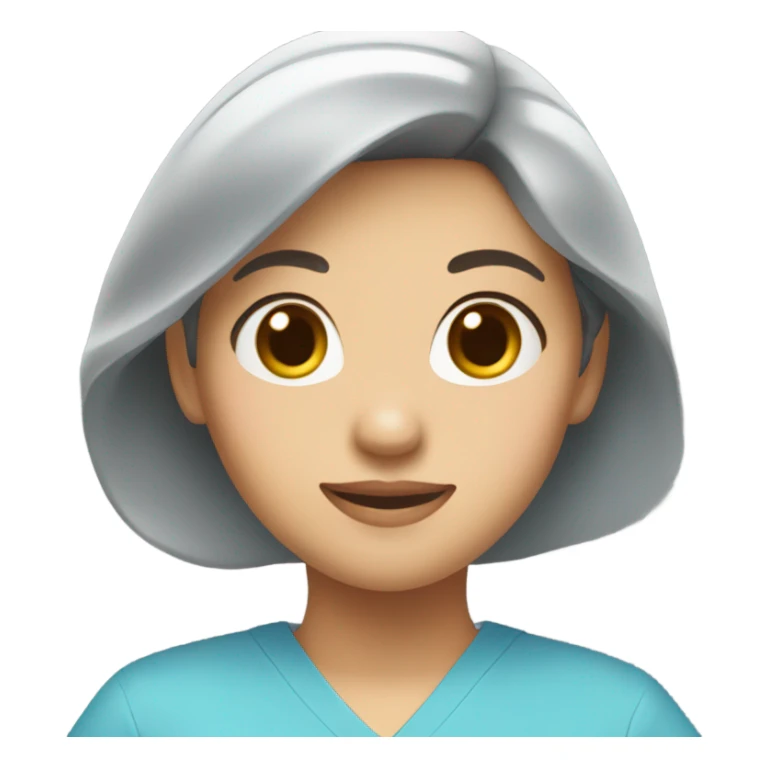 cute Asian nurse with smile, without hat, blue clothes sticker
