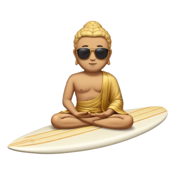 Meditating Buddha wearing sunglasses Jesus wearing sunglasses mohammed wearing sunglasses all on a surfboard sticker