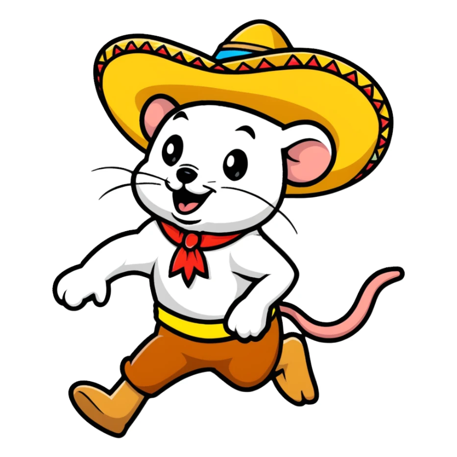 Speedy Gonzales cartoon mouse with sombrero running sticker