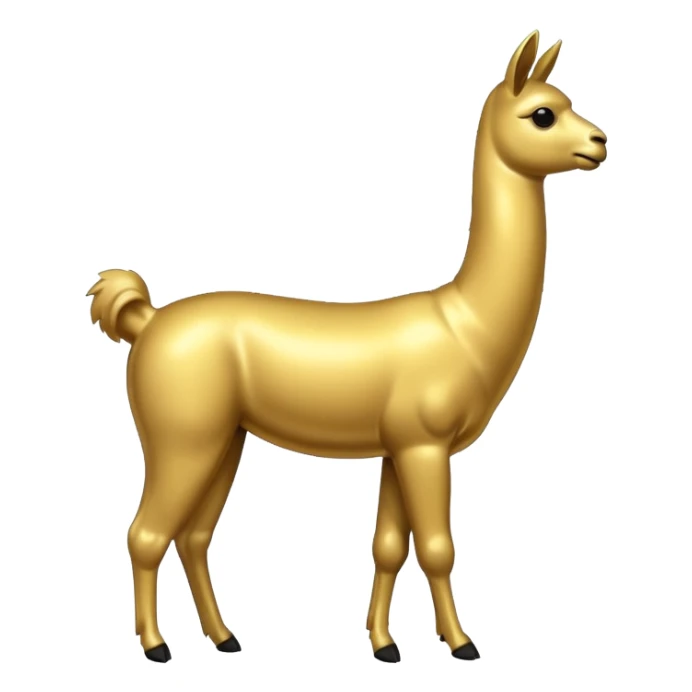 A small golden llama silhouette sticker