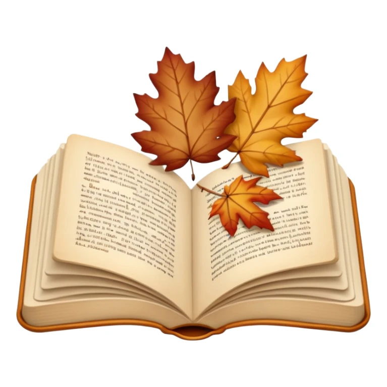 beige autumn open book with leaves on it sticker