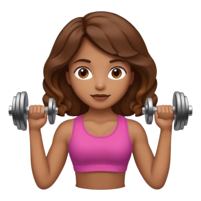Brown wavy girl with dumbells in her hands sticker