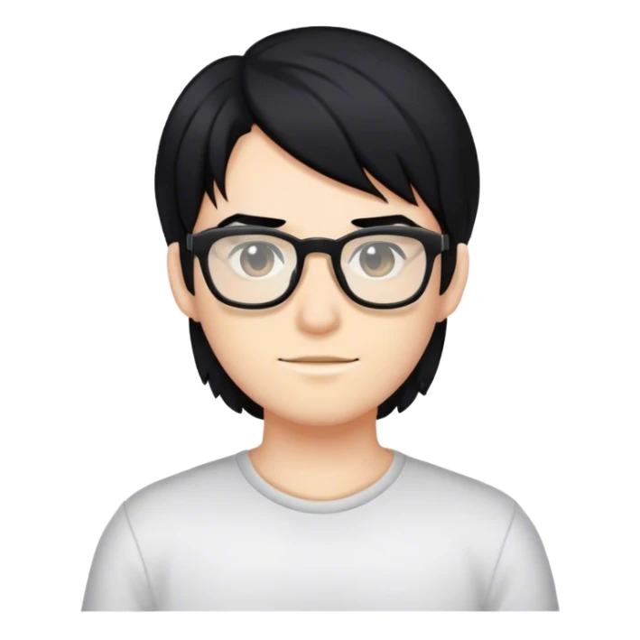 gamer, black hair girl with glasses sticker