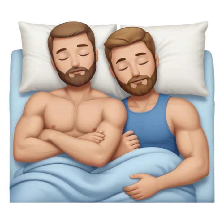caucasian couple light brown hair muscular man with beard sleeping sticker