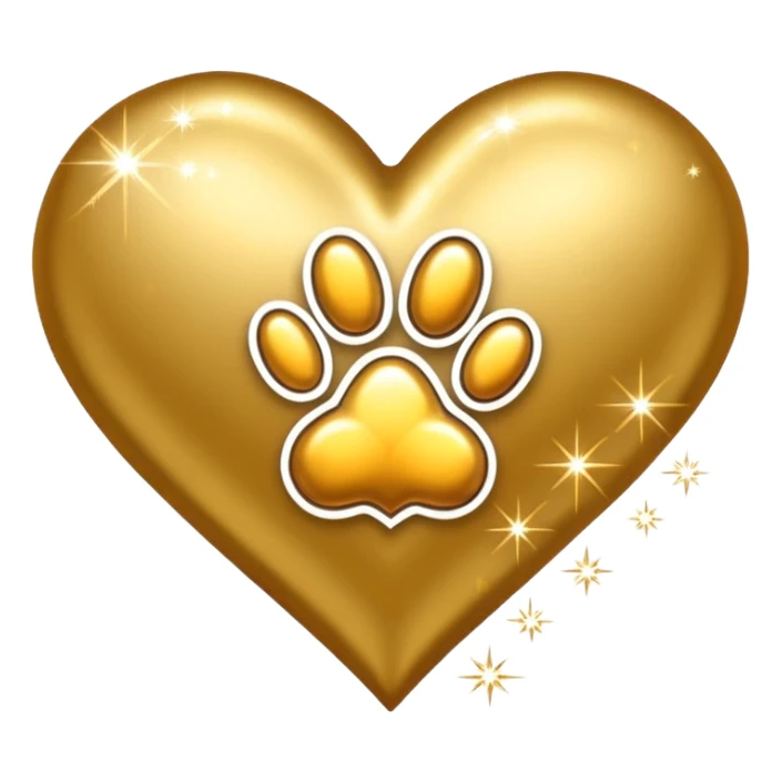 heart with a paw print and a sparkle trail sticker