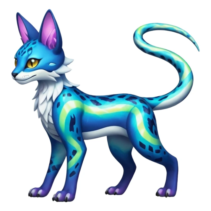 Neon Vibrant Pulsating Trail-glowing Chromatic Trico-Serval-Absol-Silvally-Dragon-Snake-fusion-hybrid sticker