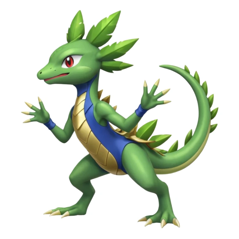 Shiny Aural Kecleon-Sceptile-Greninja-Fakémon-fusion (full body) sticker