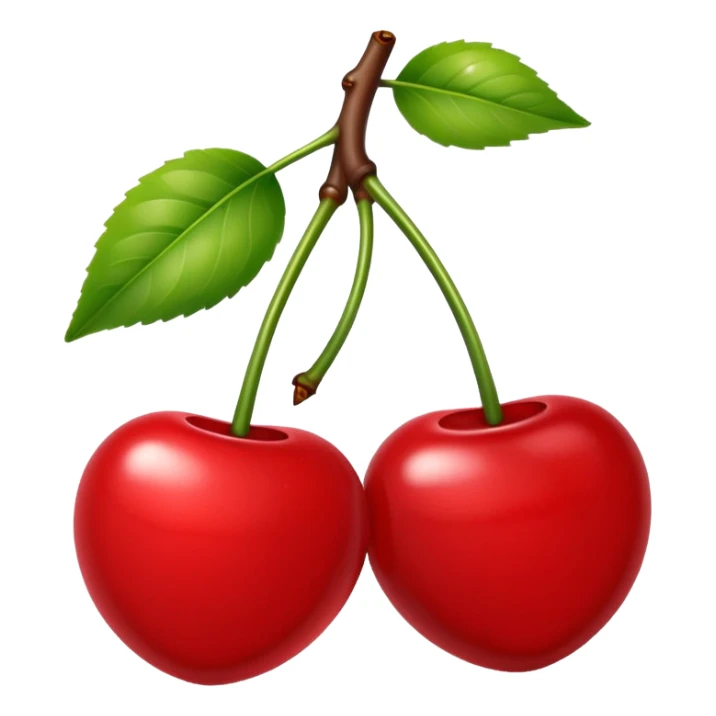 2 kersen met een steeltje sticker