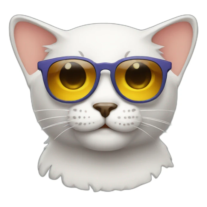 Cat emoji with sun glasses doing a smirk sticker