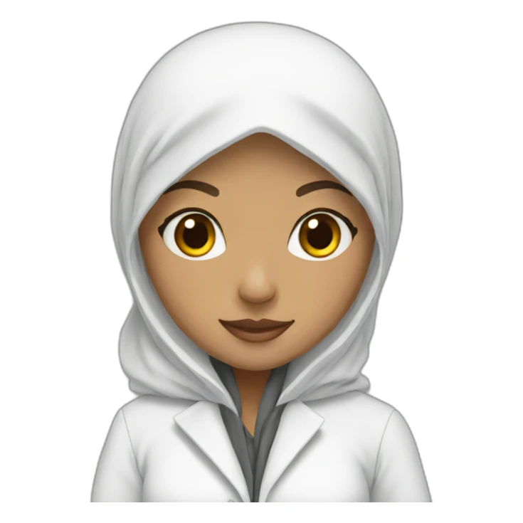 Hijab girl with white coat  sticker