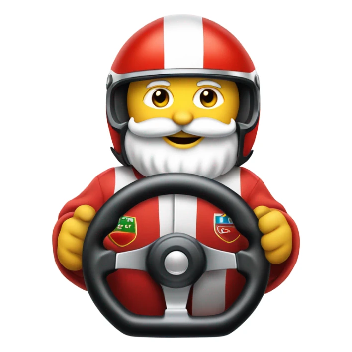 Santa driving a formula 1 race car sticker