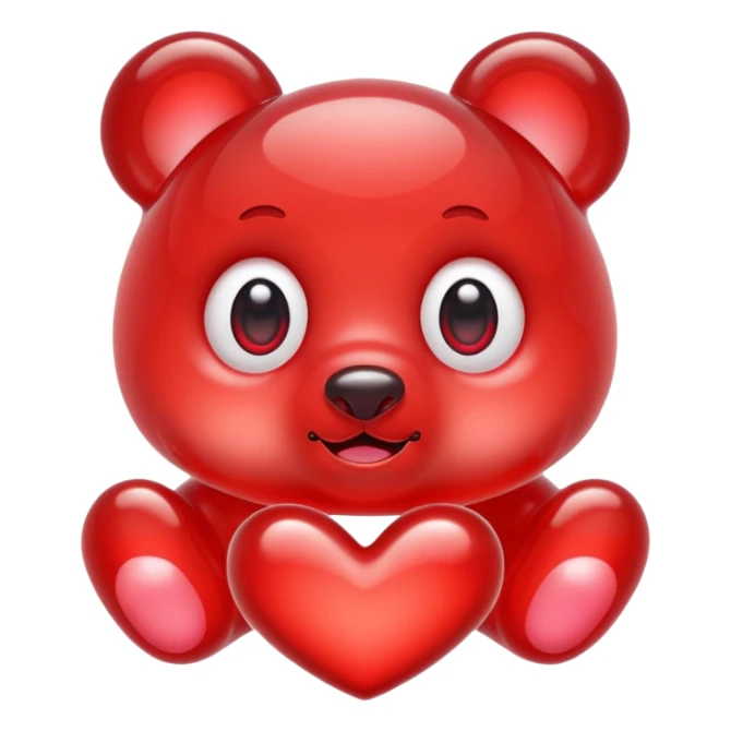 jelly bear with large heart-shaped eyes kawaii sticker