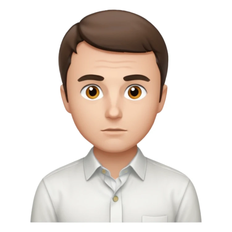 Charlie Kirk emoji with white shirt on sticker