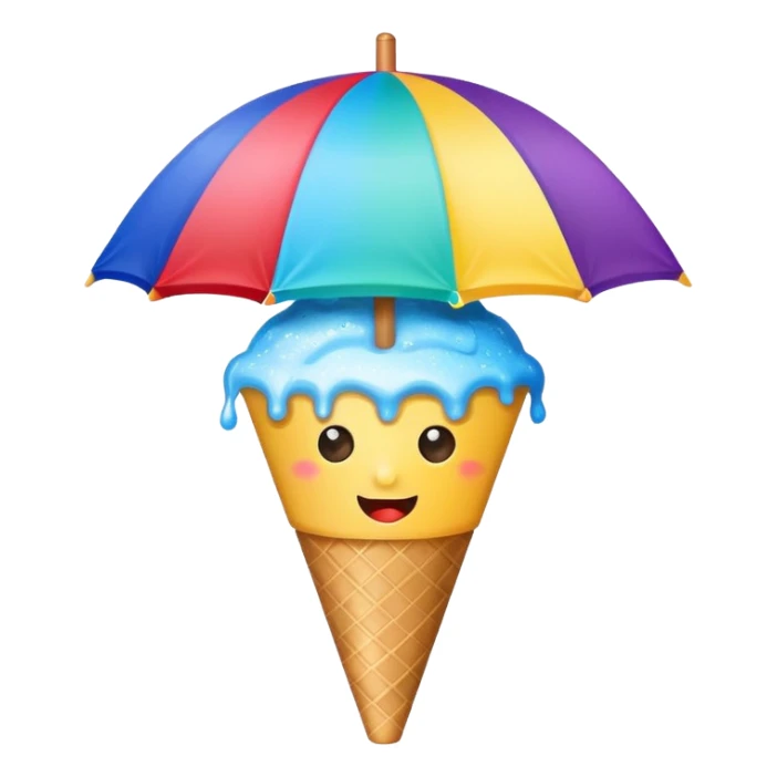 shave ice with a little umbrella, playful and fun sticker