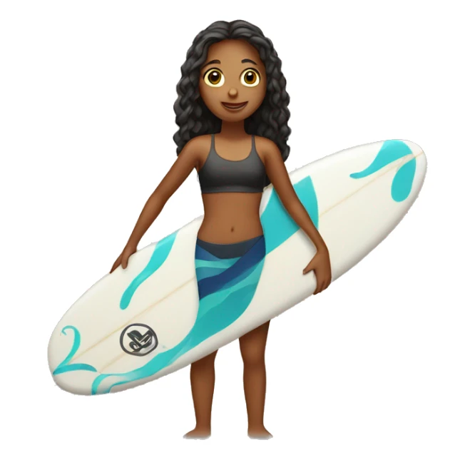 Girl holding a surfboard sticker