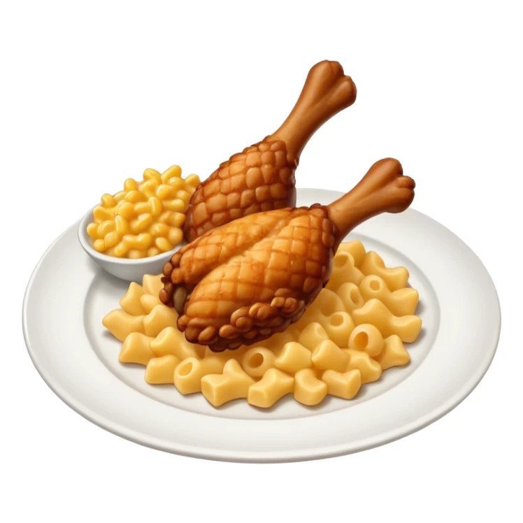 drumstick chicken with mac and cheese on the side on a plate sticker