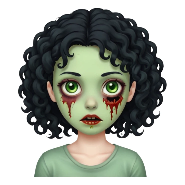 Eu quero fazer um memoji de zombie com cabelo cacheado feminino  sticker
