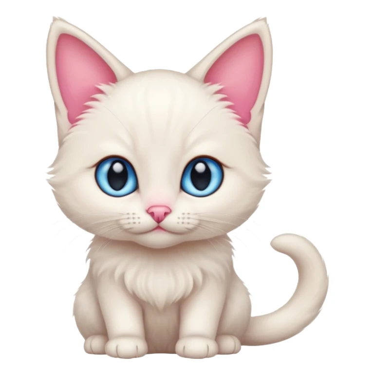 White Siamese kitten with blue eyes and orange ears sticker