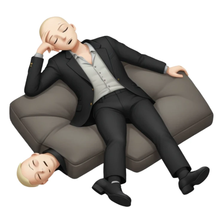 dead man full body with blazzer on floor with closed eyes sticker