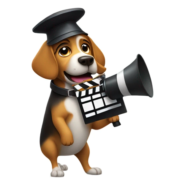 dog as a movie director sticker