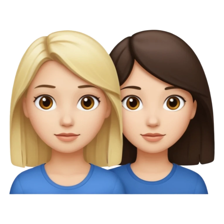 1 blonde girl and 1 brunette girl sticker