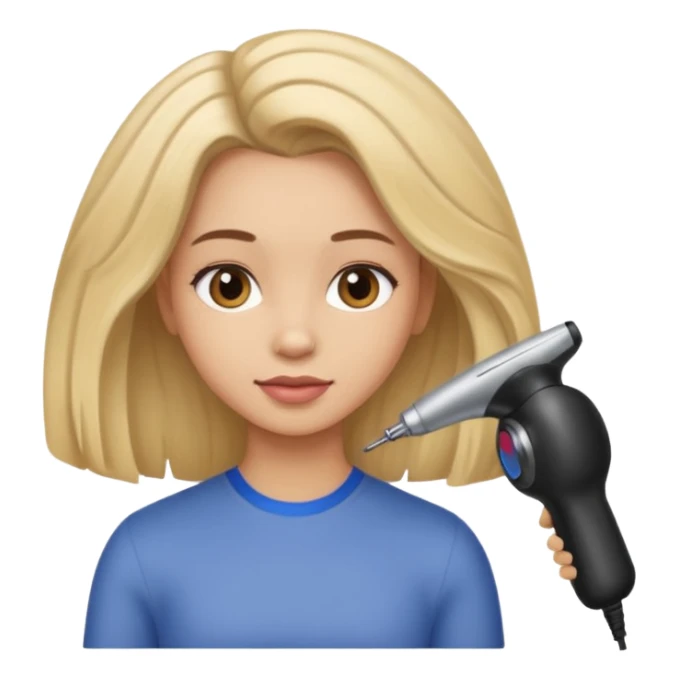 A girl that is getting hair done sticker