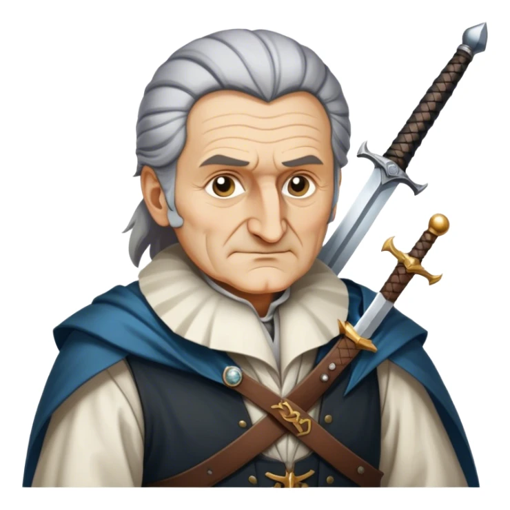 carl friedrich gauss with a sword on his shoulder sticker