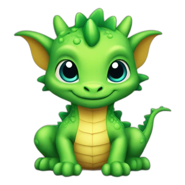 Cute baby dragon, New Year background sticker