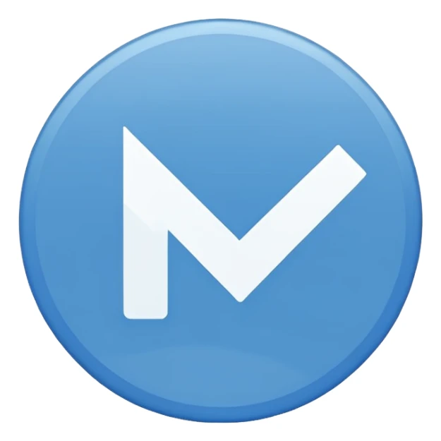 i need a blue flat 2d circle shape with smooth edges with a symbol of white good on it  sticker