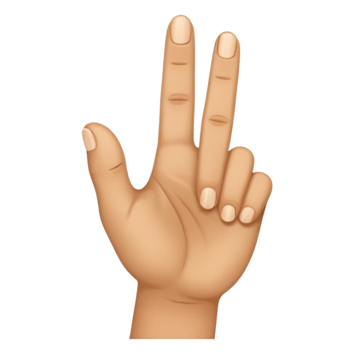 A hand with three fingers up index finger and middle finger and thumb  sticker