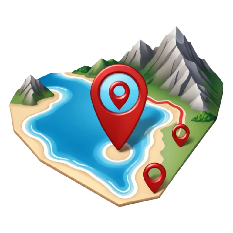 gps locater pin on west coast nz terrain map sticker