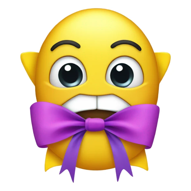 Happy emoji with a bow sticker