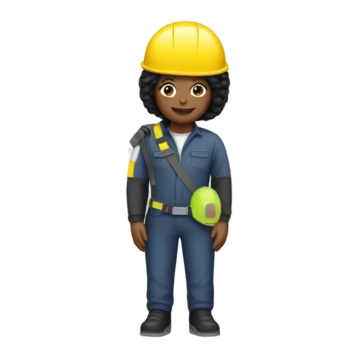 black hair couple with safety helmet sticker