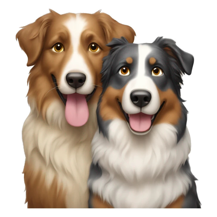 smiling Caucasian couple with Australian Shepherd  sticker