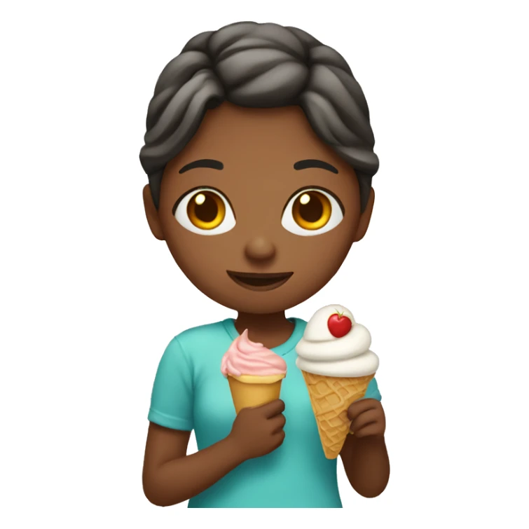 Girl holding ice cream sticker