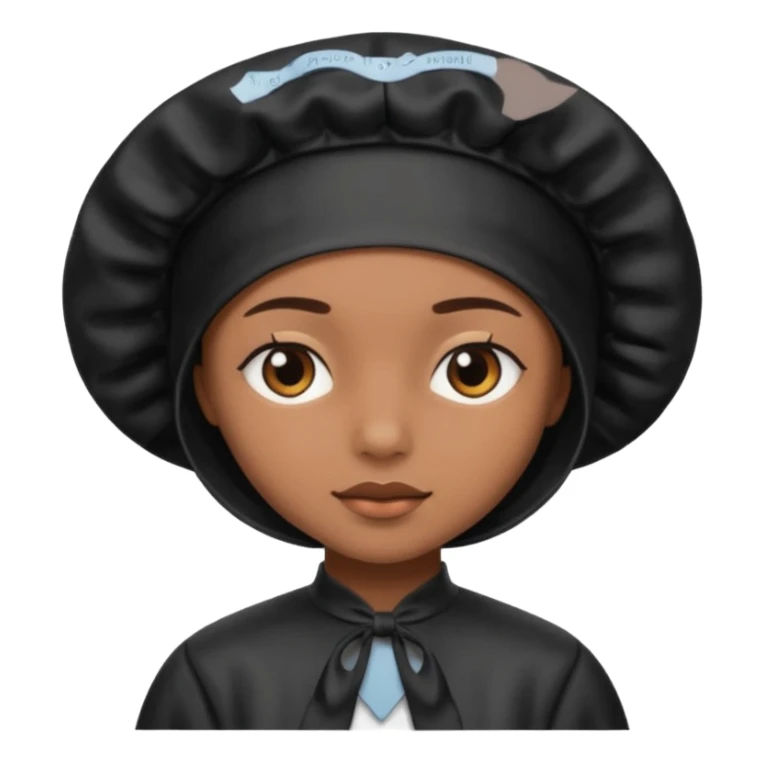 Black Silk sleep Bonnet emoji brown skin  sticker
